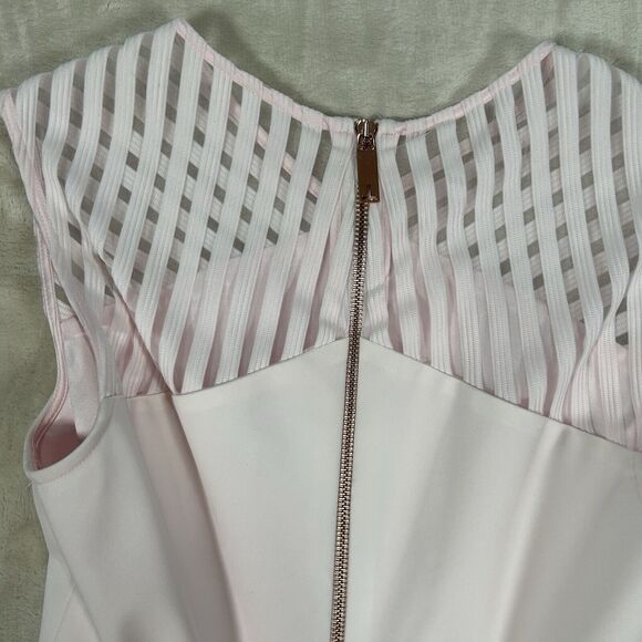 Ted Baker Eleese Mesh Detail Skater Light Pink Dress Women's Size 1 US 4 - Picture 5 of 8